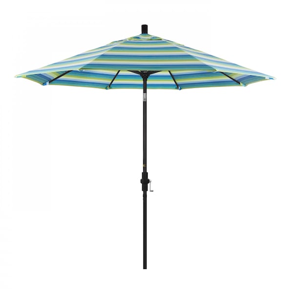 California Umbrella Patio Umbrella, Octagon, 102.38" H, Sunbrella Fabric, Seville Seaside - 194061019146
