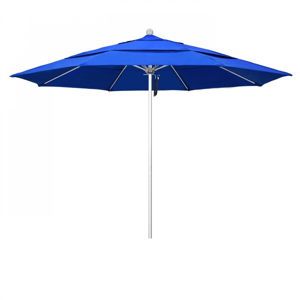 California Umbrella Patio Umbrella, Octagon, 107" H, Sunbrella Fabric, Pacific Blue - 194061000069