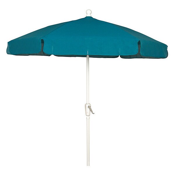 Fiberbuilt Garden Umbrella Crank White, Teal, 7.5 ft. - 7GCRW-TEAL