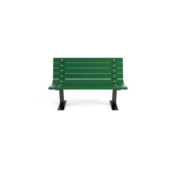 Frog Furnishings Green 4' Contour Bench Surface Mount w/ Black Frame - PB 4GREBFCON