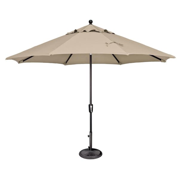 Catalina 132 in. Push Button Market Umbrella, Antique Beige & Black - SSUM92-1109-A5422