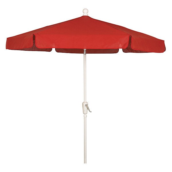 Fiberbuilt Garden Umbrella Crank White, Red, 7.5 ft. - 7GCRW-RED