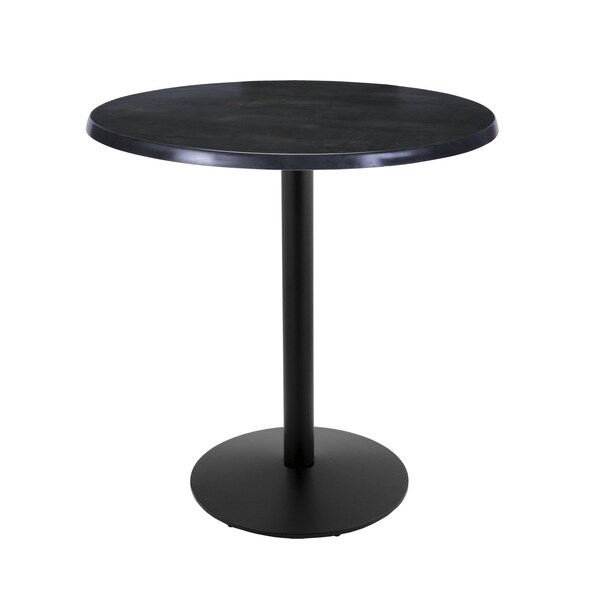 Holland Bar Stool Co 42" Tall In/Outdoor All-Season Table, 36" dia. Black Steel Top - OD214-2242BWOD36RBLKSTL