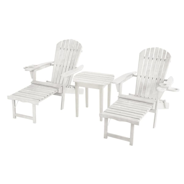 W Unlimited Oceanic Collection Adirondack Chaise Lounge Chair, White - Set of 2 - SW2005WT-CL2ET1