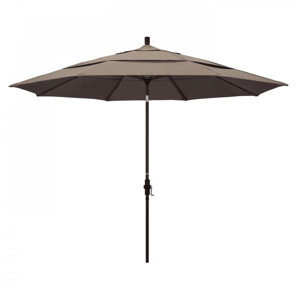 California Umbrella Patio Umbrella, Octagon, 110.5" H, Sunbrella Fabric, Taupe - 194061013847