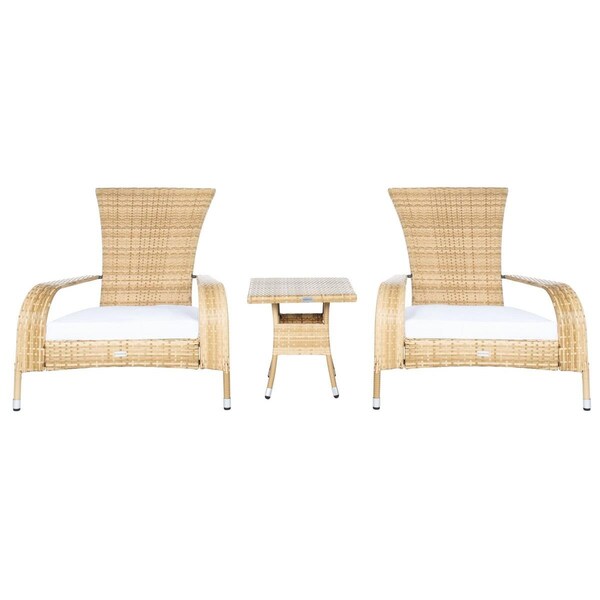 Safavieh Edna Lounge Set, Natural & White - 3 Piece - PAT7719D