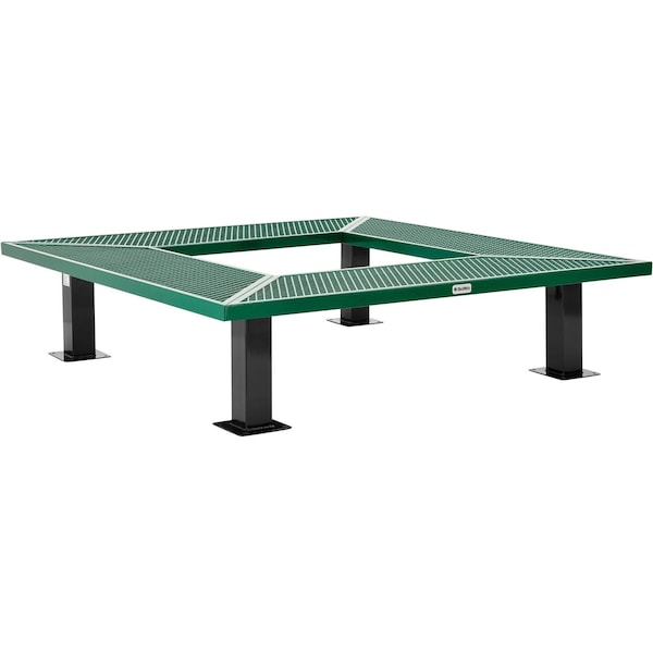 Global Industrial 6ft Square Outdoor Tree Bench, Expanded Metal, Green - 277510GN