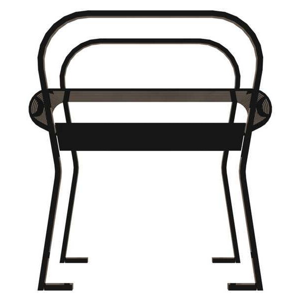 Thomas Steele Outdoor Bench, 49 in. L, 25-1/4 in. H, Blck - CRF-4-VS-B