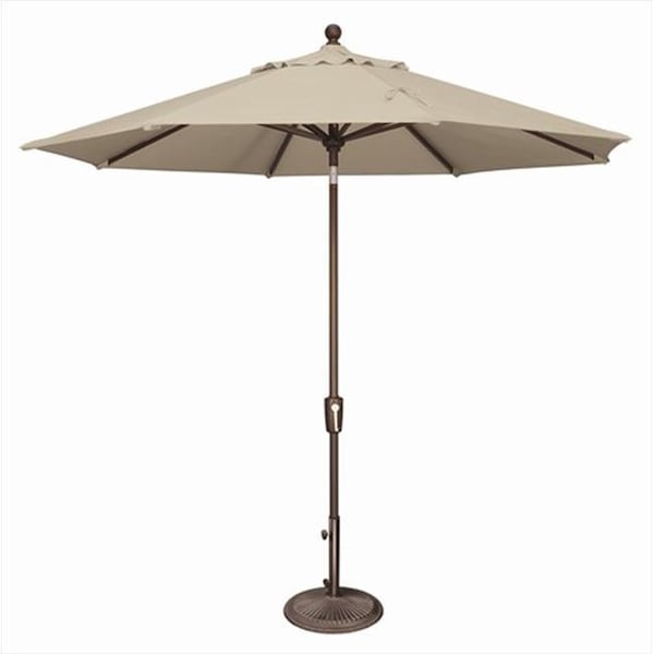 Simplyshade SimplyShade 9 ft. Octagon Push Button Tilt Market Umbrella  Antique Beige - SSUM92-0900-A5422