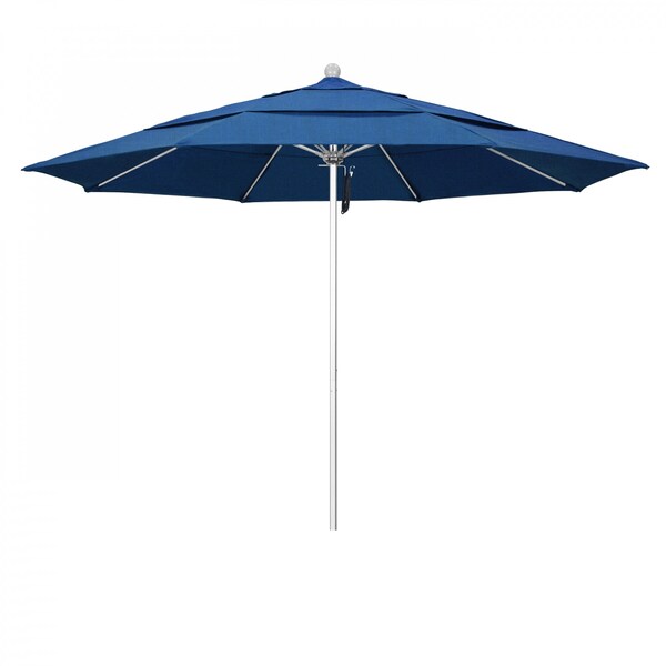 California Umbrella Patio Umbrella, Octagon, 107" H, Sunbrella Fabric, Regatta - 194061000342