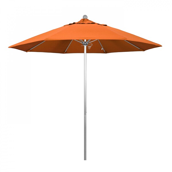 California Umbrella Patio Umbrella, Octagon, 103" H, Sunbrella Fabric, Tangerine - 194061005439