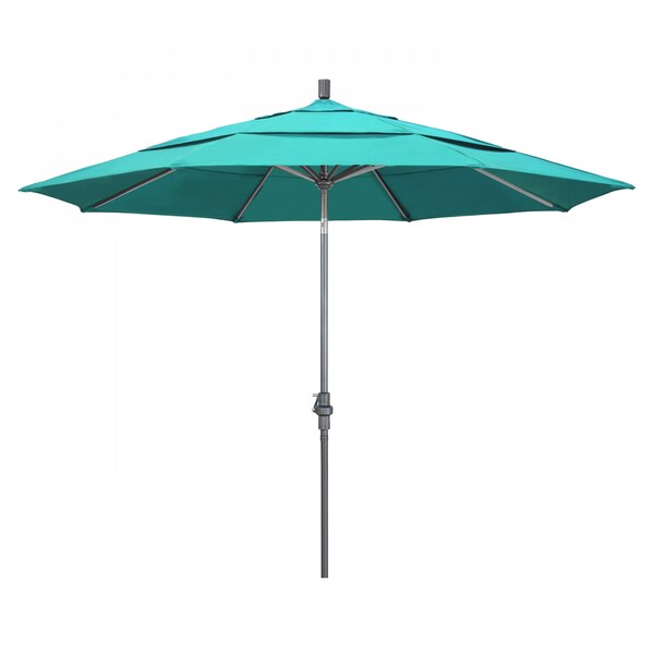 California Umbrella Patio Umbrella, Octagon, 110.5" H, Sunbrella Fabric, Aruba - 194061012895