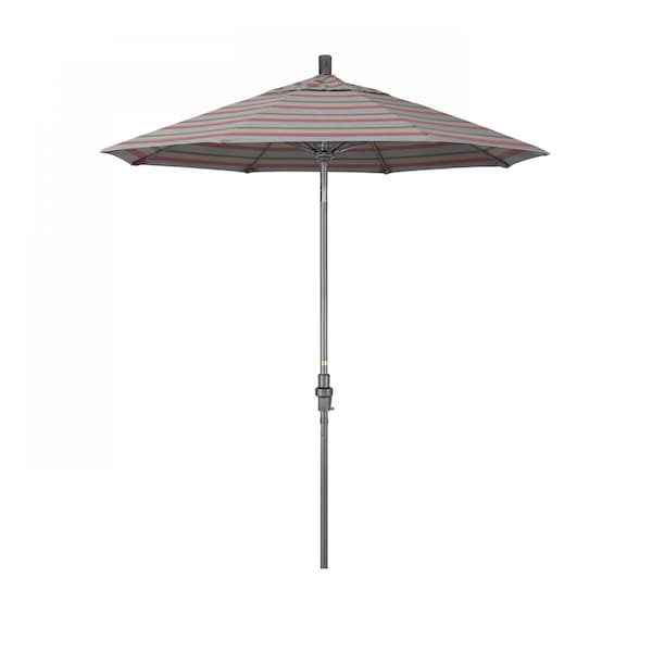 California Umbrella 7.5' Grey Aluminum Market Umbrella, Sunbrella Gateway Blush - 194061338049