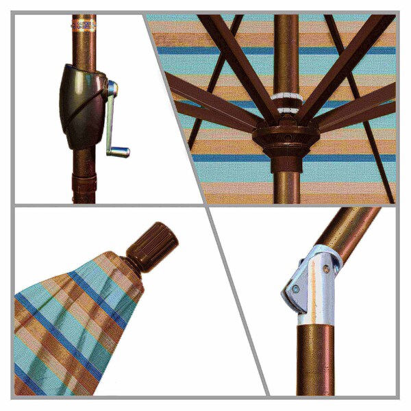 California Umbrella 7.5' Bronze Aluminum Market Patio Umbrella, Sunbrella Gateway Mist - 194061338179