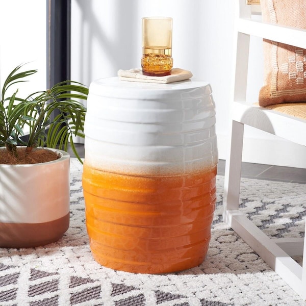 Safavieh 13 x 13 x 18 in. Katrice Garden Stool, Orange - ACS5201C