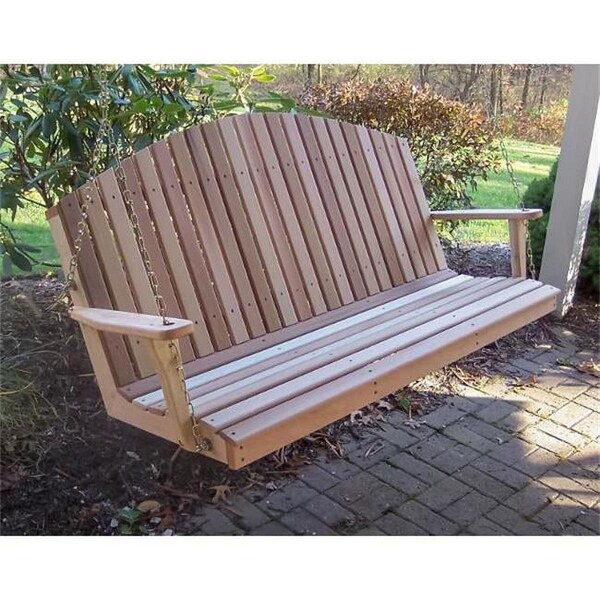 Creekvine Designs 6 ft. Cedar Mountaintop Fanback Porch Swing - WF2020-2CVD