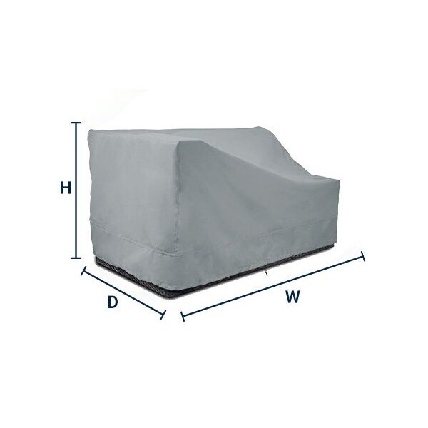 Eevelle Meridian Right Arm Sectional Loveseat Cover, Silver, 34 in L x 58 in W x 30 in H - MDSRAL-SLR