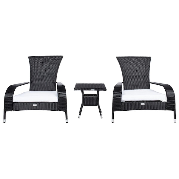 Safavieh Edna Lounge Set Black & White - 3 Piece - PAT7719A