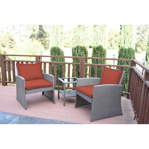 Propation 2 in. Mirabelle Bistro Set with Brick Red Cushion - 3 Piece - PR2999103