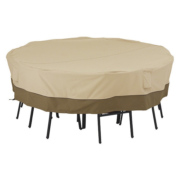 Classic Accessories Veranda Large Square Table/Chair Set Cover, Antique Beige, 98"x98" - 55-228-011501-00