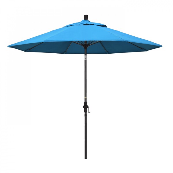 California Umbrella Patio Umbrella, Octagon, 101" H, Sunbrella Fabric, Canvas Cyan - 194061027851