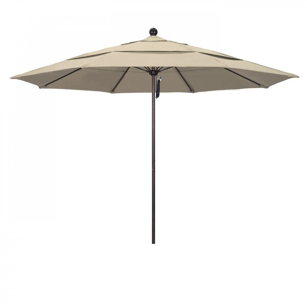California Umbrella Patio Umbrella, Octagon, 107" H, Sunbrella Fabric, Beige - 194061001059