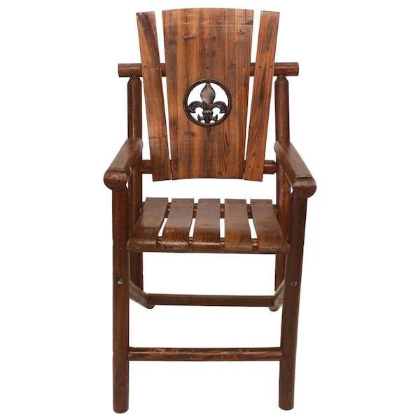 Guarderia Char-Log Fleur-de-lis Bar Arm Chair - GU3090077