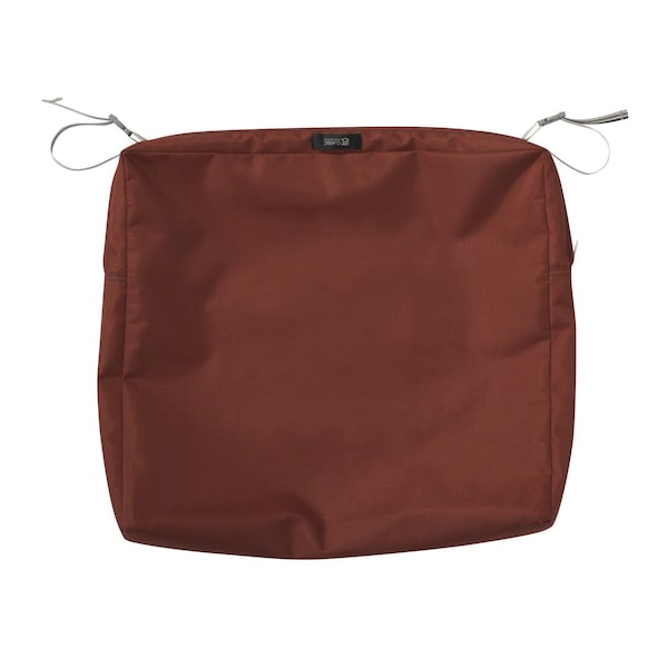 Classic Accessories Ravenna Water-Resistant 21x21x3" Patio Seat Cushion Cover, Spice - 60-407-011701-RT