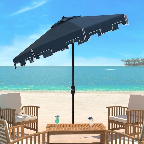 Safavieh 9 ft. Zimmerman Double Top Umbrella Navy & White - PAT8200A