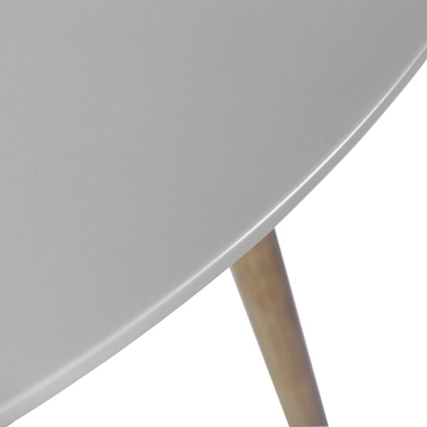 Armen Living Sydney Outdoor Patio Round Dining Table in Light Eucalyptus and Gray Stone - 840254335943