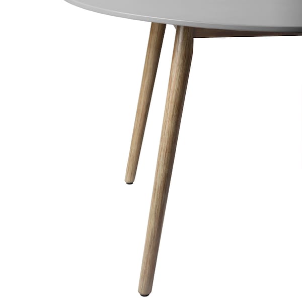 Armen Living Sydney Outdoor Patio Round Dining Table in Light Eucalyptus and Gray Stone - 840254335943