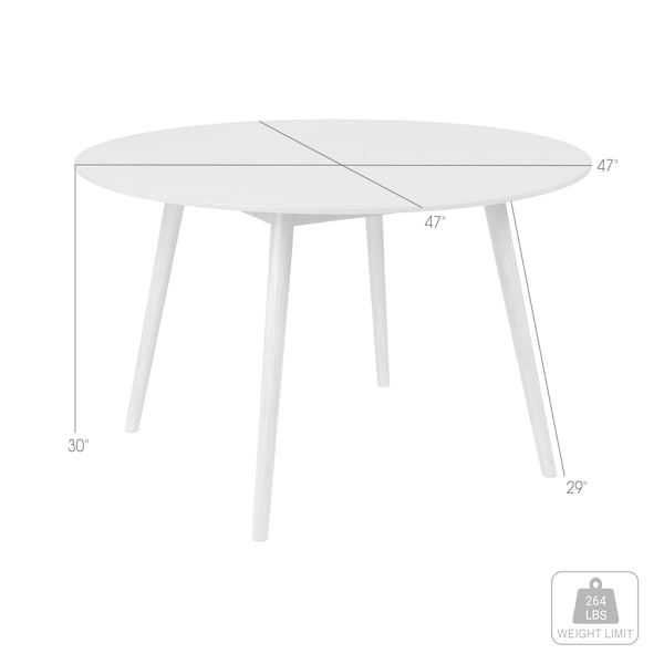 Armen Living Sydney Outdoor Patio Round Dining Table in Light Eucalyptus and Gray Stone - 840254335943