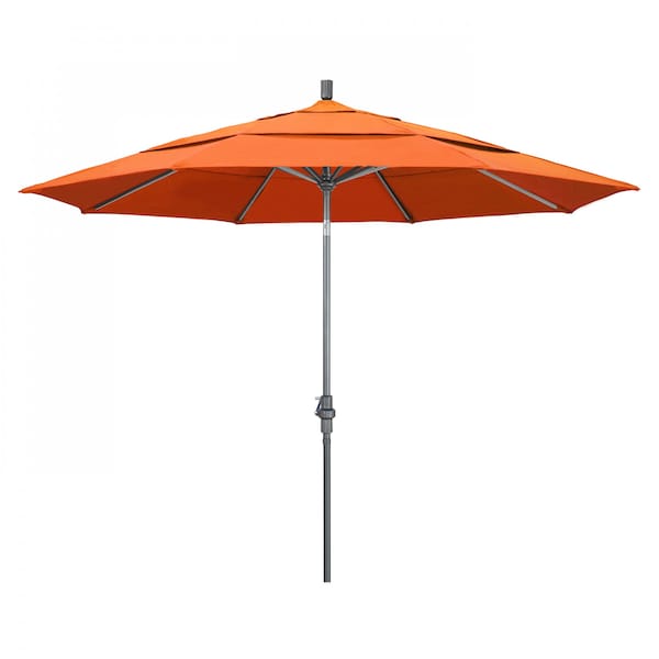 California Umbrella Patio Umbrella, Octagon, 110.5" H, Sunbrella Fabric, Tangerine - 194061012826