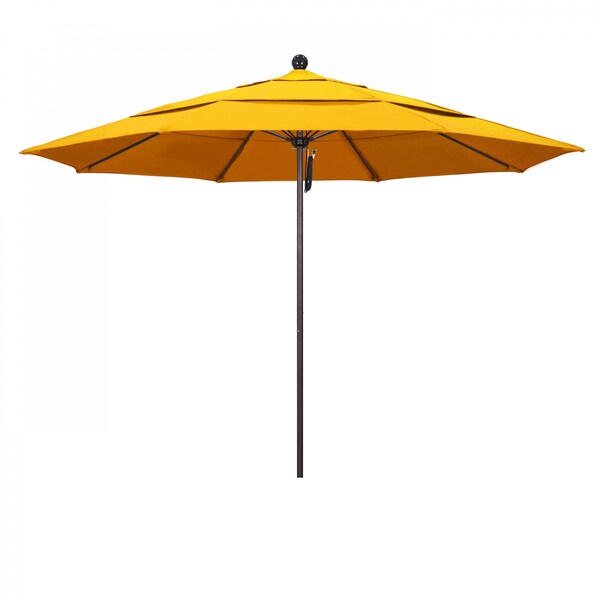 California Umbrella Patio Umbrella, Octagon, 107" H, Sunbrella Fabric, Sunflower Yellow - 194061001134