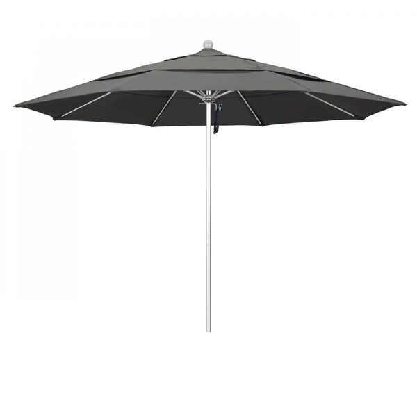 California Umbrella Patio Umbrella, Octagon, 107" H, Sunbrella Fabric, Charcoal - 194061000090