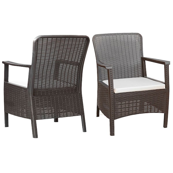 Rainbow Outdoor Orlando Set of 2 Armchairs w/cushion-Brown - RBO-ORLANDO-BRW-AC-SET2