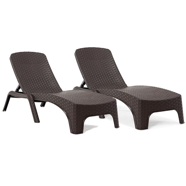 Rainbow Outdoor Roma Set of 2 Chaise Lounger-Brown - RBO-ROMA-BRW-2CL