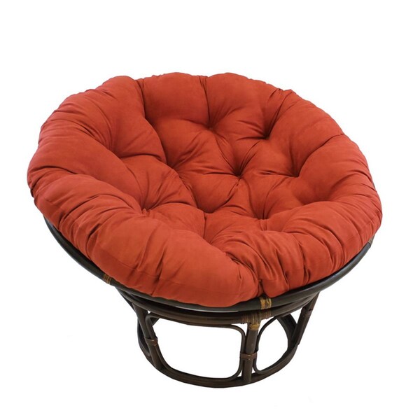 International Caravan 42 in. Rattan Papasan Chair with Micro Suede Cushion, Cardinal Red - 3312-MS-CR
