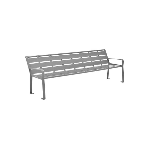 Hangzhou Zhouxu Trading Co.- Shanghai Global Industrial 8 Outdoor Horizontal Steel Slat Park Bench w/ Back Gray - 436976GY