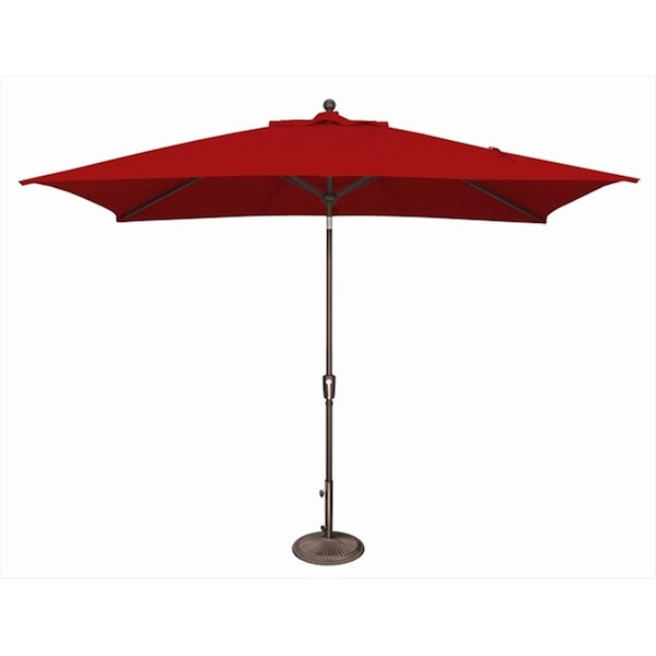 Simplyshade 6 x 10 ft. Rectangle Push Button Tilt Market Umbrella  Jockey Red - SSUM92-6X10RT-00/5403