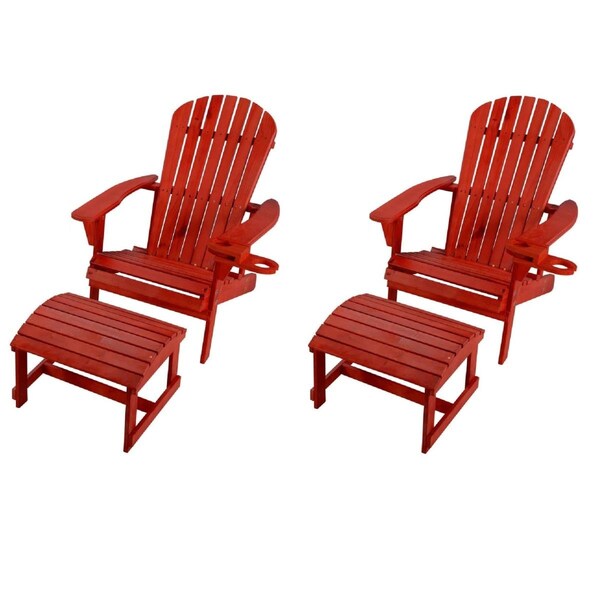 W Unlimited 6 in. Earth Adirondack Backyard Chair with Phone & Cup Holder, Red - SW2101RD-CH2OT2