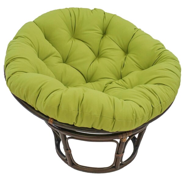 International Caravan 42 in. Rattan Papasan Chair with Solid Twill Cushion, Mojito Lime - 3312-TW-ML