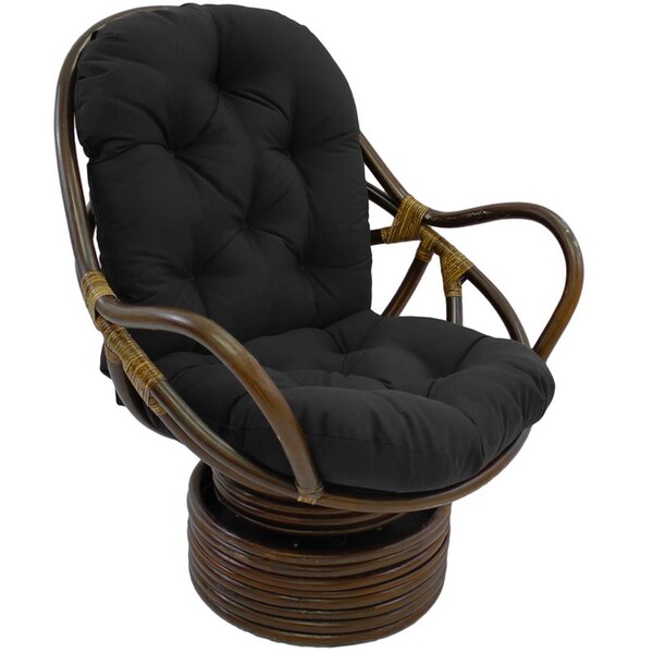 International Caravan Swivel Rocker with Twill Cushion, Black - 3310-TW-BK