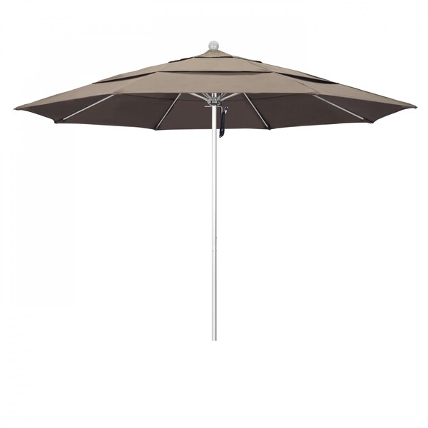 California Umbrella Patio Umbrella, Octagon, 107" H, Sunbrella Fabric, Taupe - 194061000304