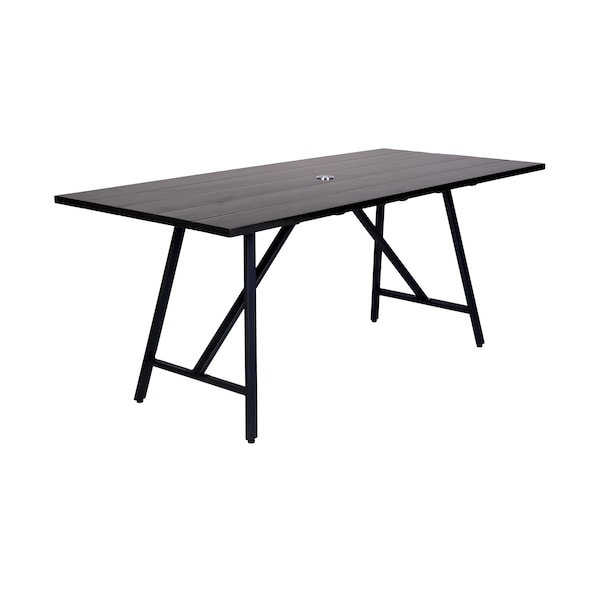 Armen Living Koala Calica and Camino 6 Piece Outdoor Dining Set with Dark Eucalyptus Wood - 840254333802