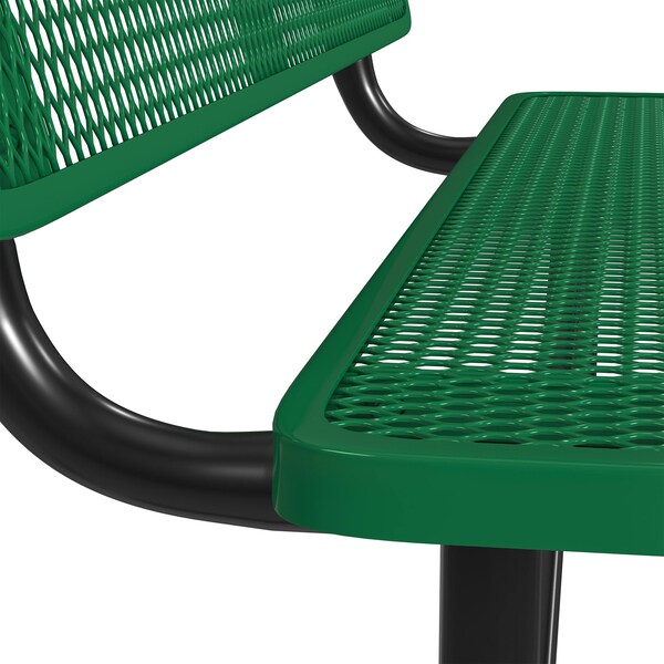 Leisure Craft Leisure Craft 6 FT Outdoor Bench with Back, Portable, Green - B6WBP-GREEN