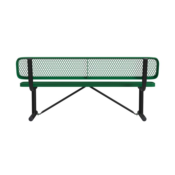 Leisure Craft Leisure Craft 6 FT Outdoor Bench with Back, Portable, Green - B6WBP-GREEN