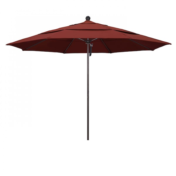 California Umbrella Patio Umbrella, Octagon, 107" H, Sunbrella Fabric, Henna - 194061000977