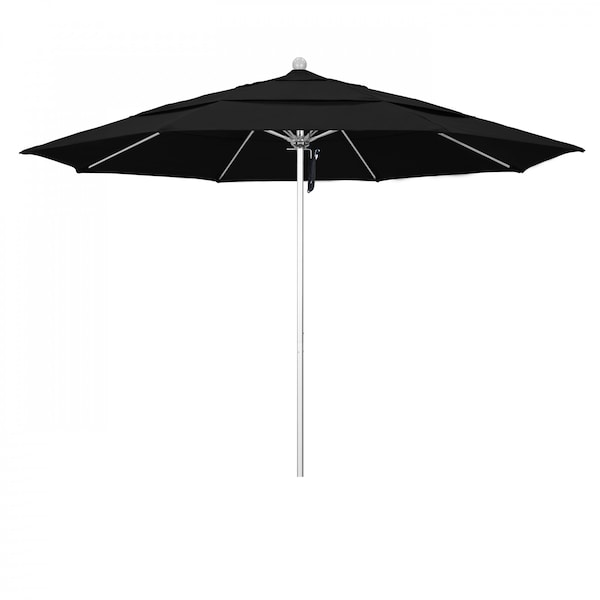 California Umbrella Patio Umbrella, Octagon, 107" H, Sunbrella Fabric, Black - 194061000144