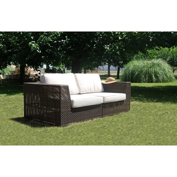 Hospitality Rattan Patio Soho 2-Piece Modular Loveseat, PR - 903-1321-JBP-2PS